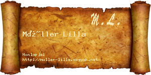 Müller Lilla névjegykártya